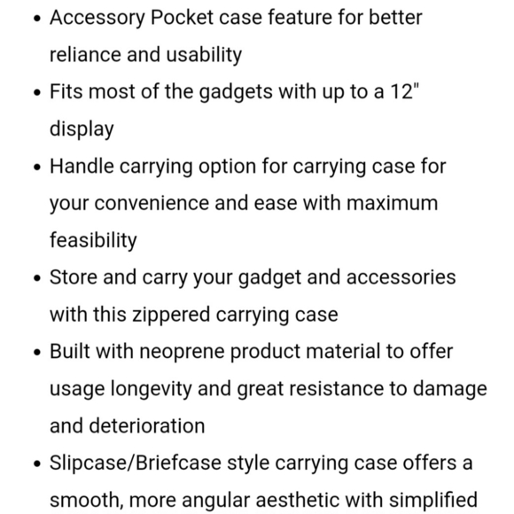 Targus 12" Vertical Notebook Slipcase Hideaway Handles TSS912 black padded case - Picture 13 of 13